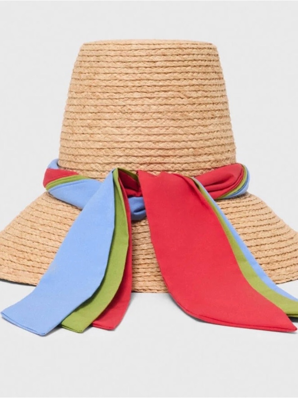 NWT Maje x Blanca Miró Raffia Hat With Printed Ribbon